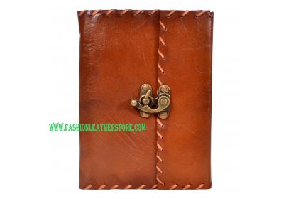 New Handmade Leather Journal Diary Brass Lock Antique Journal Diary & Sketchbook 
